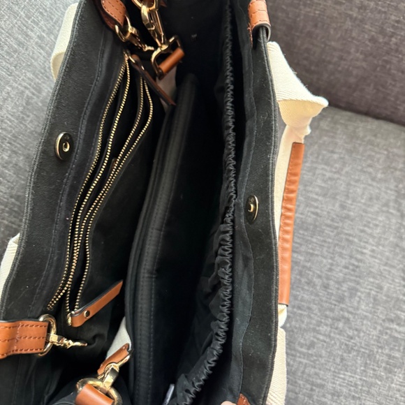 Chloé Cotton Canvas Logo Changing Bag with Leather Trims - Picture 6 of 12